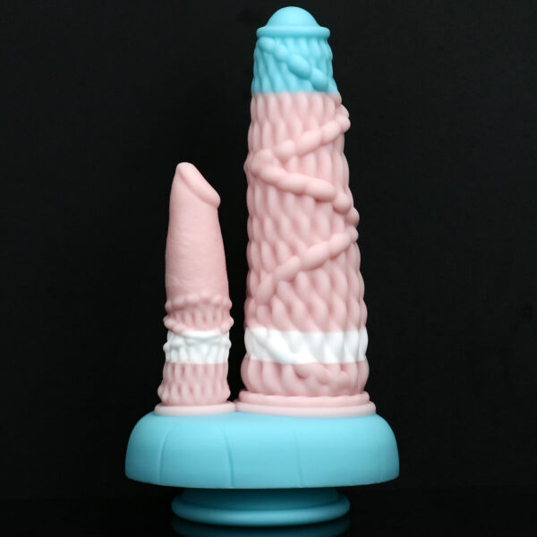 Rainbow Dildo Silicone Dildo with Strong Suction Base, 24 cm Total Length, 19 cm Insertable, Dual-Diameter 5.6 cm to 3.2 cm, Rainbow Gradient — KR-B003 - Image 3