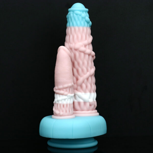 Rainbow Dildo Silicone Dildo with Strong Suction Base, 24 cm Total Length, 19 cm Insertable, Dual-Diameter 5.6 cm to 3.2 cm, Rainbow Gradient — KR-B003 - Image 4