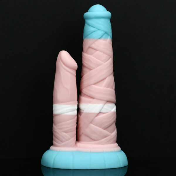 Rainbow Dildo Silicone Dildo with Strong Suction Base, 24.75 cm Total Length, 21.5 cm Insertable, Dual-Diameter 5.5 cm to 3.8 cm, Rainbow Gradient — KR-B004 - Image 3