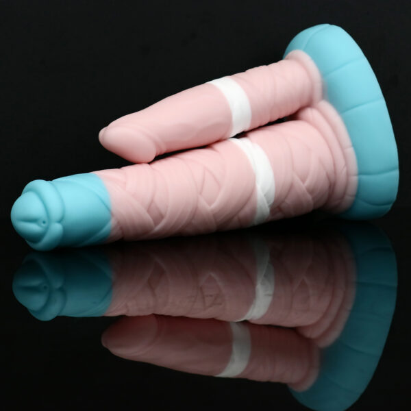 Rainbow Dildo Silicone Dildo with Strong Suction Base, 24.75 cm Total Length, 21.5 cm Insertable, Dual-Diameter 5.5 cm to 3.8 cm, Rainbow Gradient — KR-B004 - Image 5