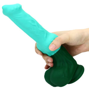 Rainbow Dildo Silicone Dildo with Suction Base, 24 cm Total Length, 18.5 cm Insertable, 6.0 cm Diameter, Rainbow Gradient — KR-B014