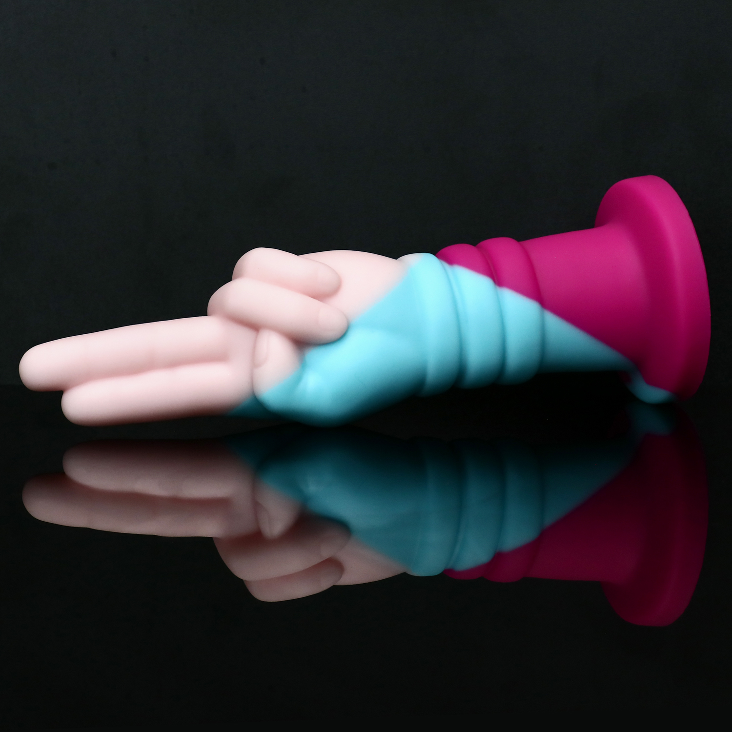Rainbow Dildo Silicone Dildo with Suction Base, 19 cm Total Length, 17.5 cm Insertable, 5 cm Diameter — KR-B022 - Image 4