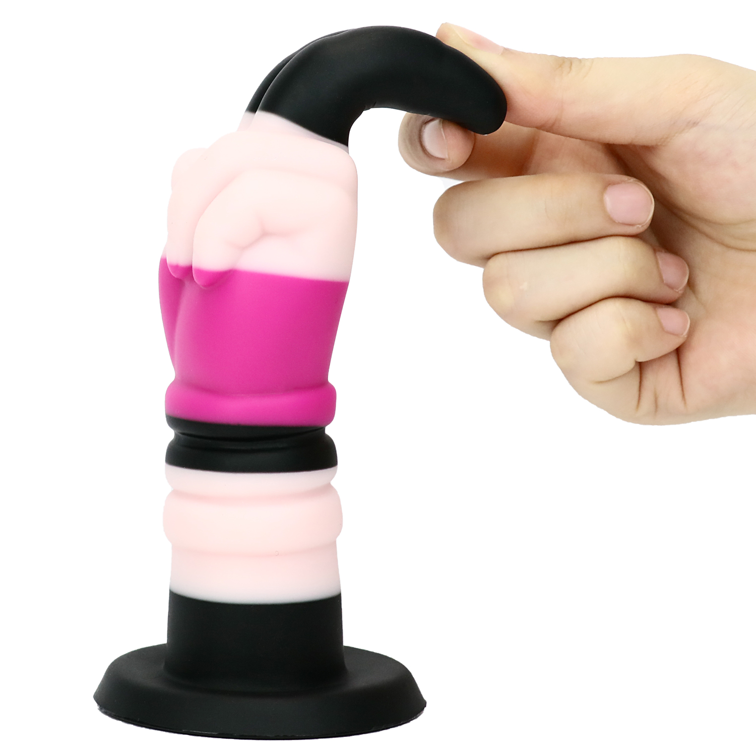 Rainbow Dildo Silicone Dildo with Suction Base, 19 cm Total Length, 17.5 cm Insertable, 5 cm Diameter — KR-B022 - Image 6
