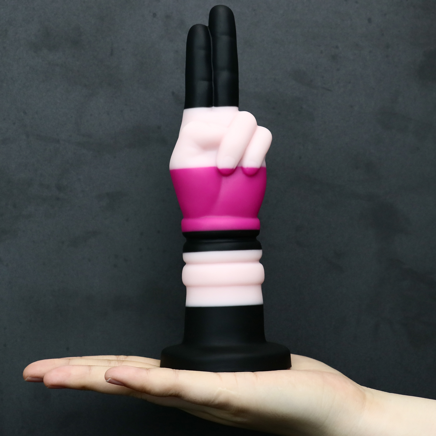 Rainbow Dildo Silicone Dildo with Suction Base, 19 cm Total Length, 17.5 cm Insertable, 5 cm Diameter — KR-B022