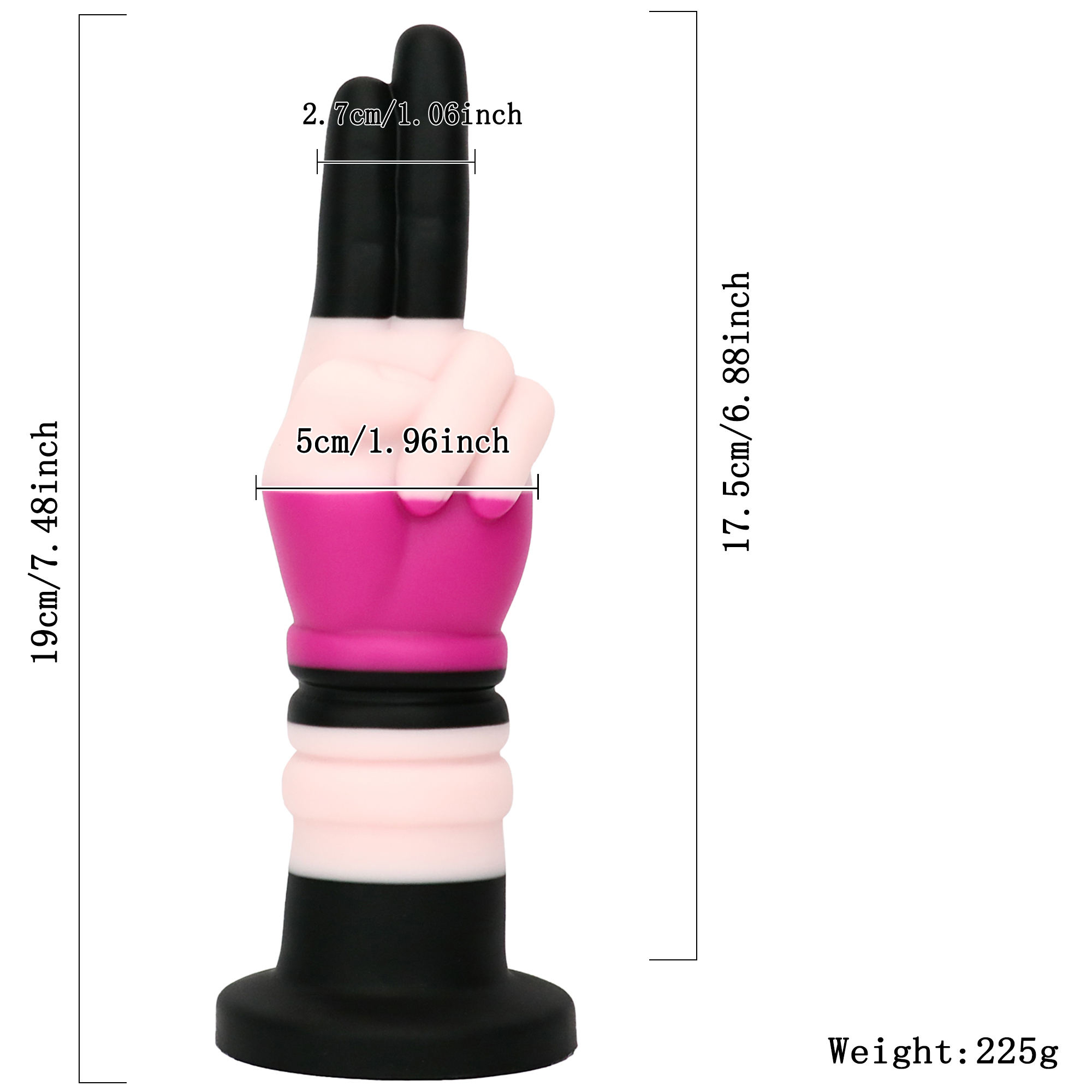 Rainbow Dildo Silicone Dildo with Suction Base, 19 cm Total Length, 17.5 cm Insertable, 5 cm Diameter — KR-B022 - Image 10