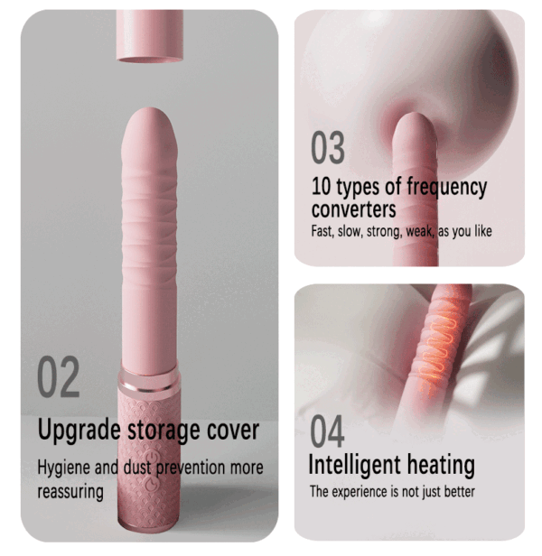 Intelligent Heating Thrusting Vibrator, 10 Vibration & 10 Thrusting Modes, USB Magnetic Charging – Item No. KV-A001 - Image 4