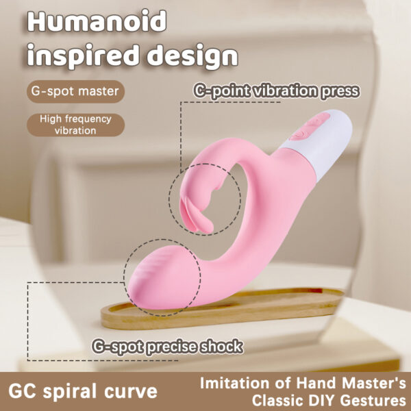 Dual?Head Intelligent Heating Vibrator, 10 Vibration Modes, <55 dB, Double?Layer Silicone – KV-B002 - Image 3