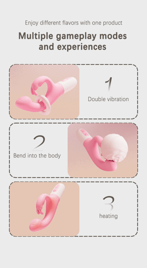Dual?Head Intelligent Heating Vibrator, 10 Vibration Modes, <55 dB, Double?Layer Silicone – KV-B002 - Image 4