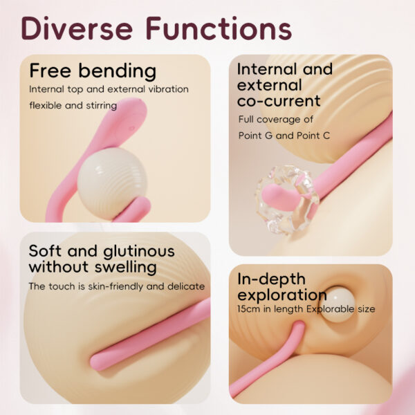 Flexible Beginner Vibrator, 10 Vibration Modes, Pin?Hole Charging – KV-B006 - Image 4