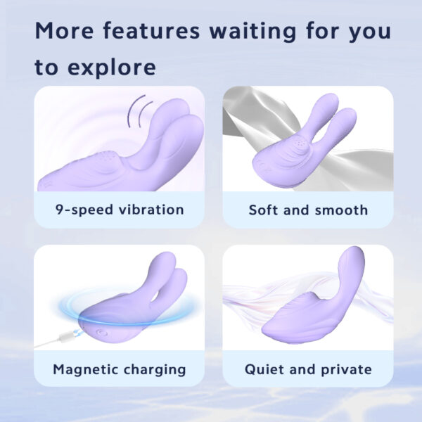 Gradient Silicone Mini Vibrator, 9 Modes, Magnetic Charging, App Remote – KV-C007 - Image 6