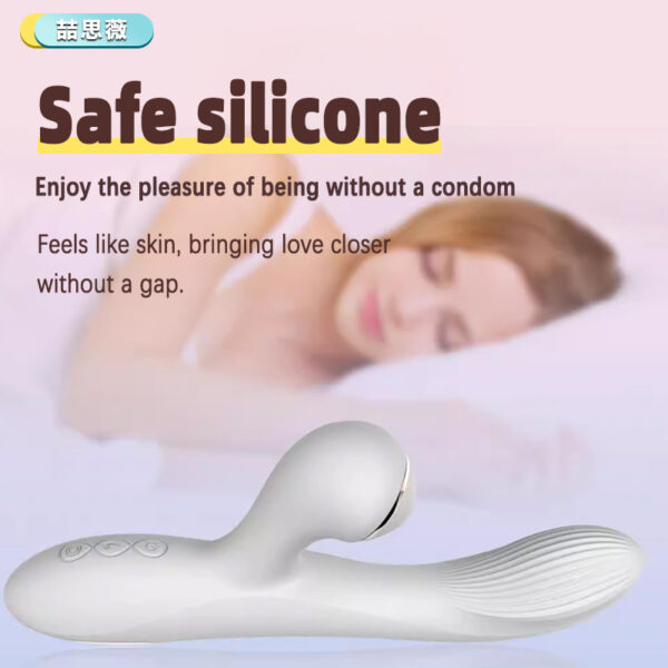 Dual-Mode Vibrator, 10 Vibration + 10 Stroking, 42°C Heating, USB Magnetic Charging – KV-A004 - Image 6