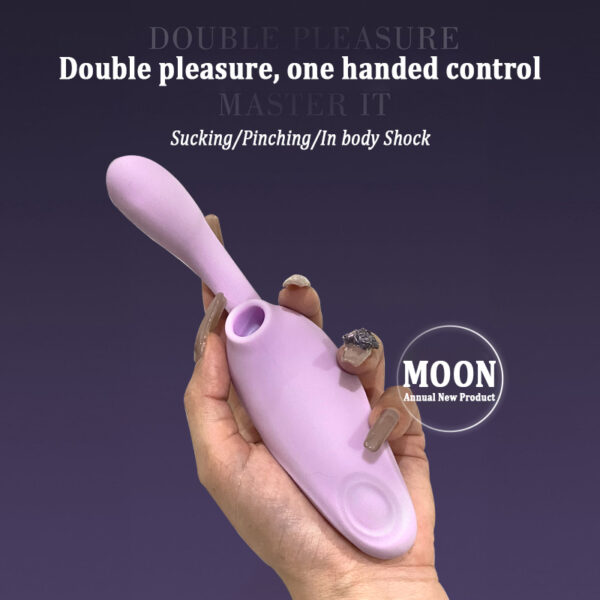 Dual-Action Sucking & Vibration Stimulator, 10 Sucking + 10 Tapping + 10 Vibration Modes, Food?Grade Silicone, IPX7 Waterproof — KV-B003 - Image 2