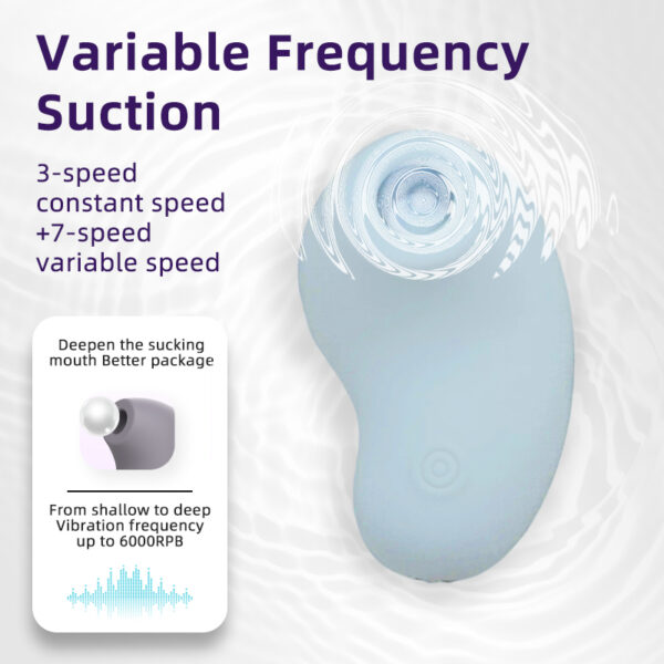 Compact Frequency Conversion Sucking Stimulator, 10 Suction Modes, Food-Grade Silicone, IPX6 Waterproof, Magnetic Charging — KV-B011 - Image 6