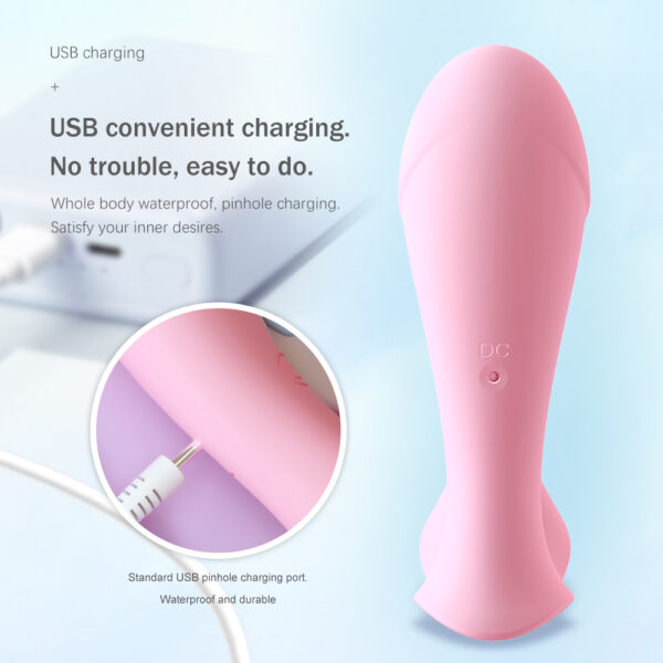 APP-Controlled Wearable Vibrator with 10 Vibration Modes, Food?Grade Silicone, Pin?Hole Charging — KV-C010 - Image 5